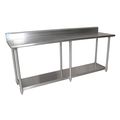 Bk Resources Work Table 16/304 Stainless Steel W/Galvanized Shelf 5"Riser 96"Wx30"D CTTR5-9630